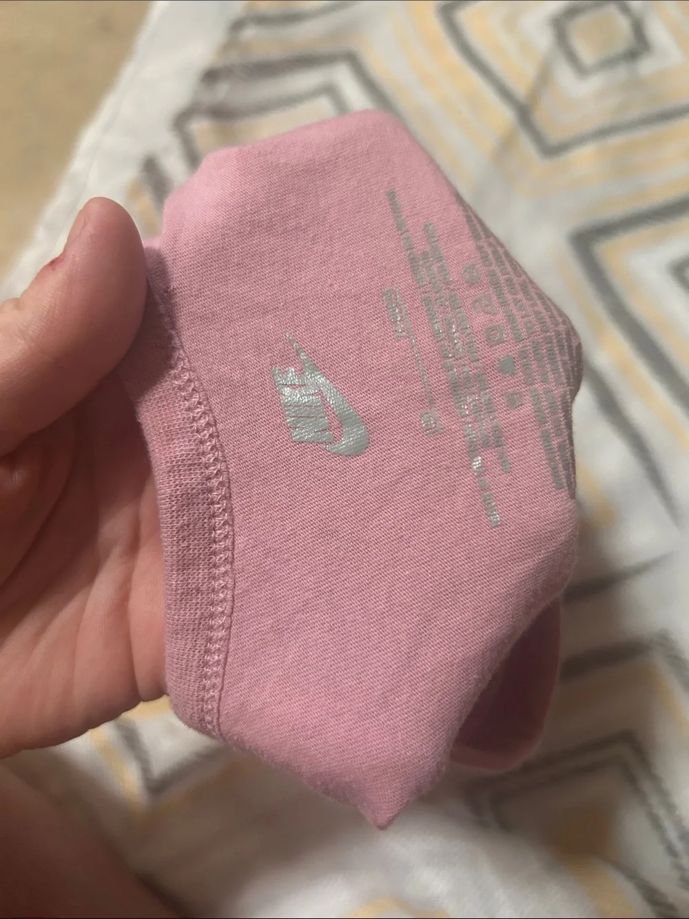 Nike Pink Baby Girls One-Piece Bodysuit with Blue Logo Accents